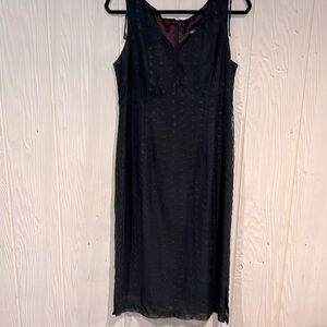 Michael BLAIR VINTAGE BLACK ON BLACJ SLEEVELESS LINED DRESS SIZE 12